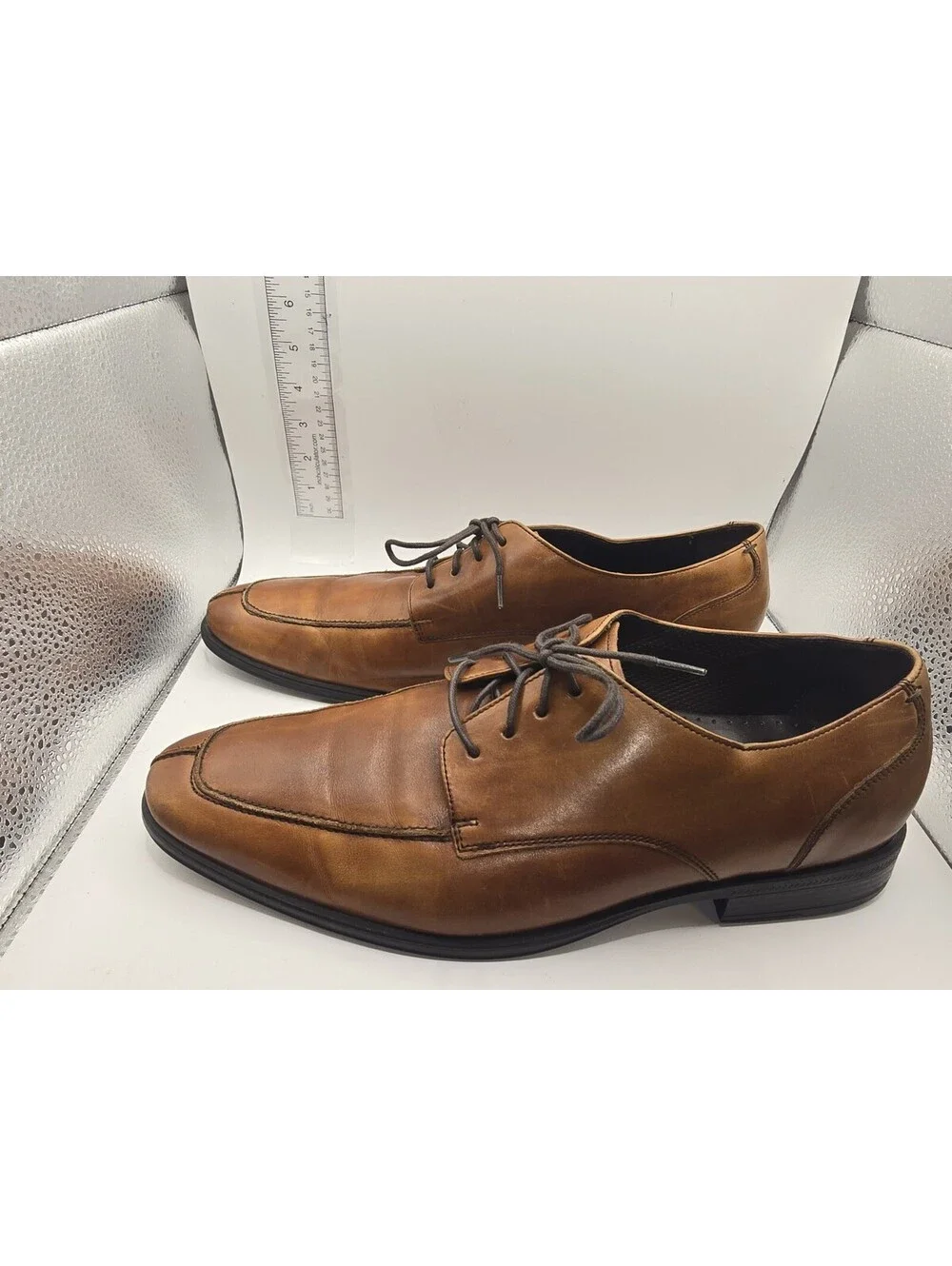 Cole Haan NikeAir Mens 11 M Tan Leather Apron Toe Derby Dress Shoes C09161